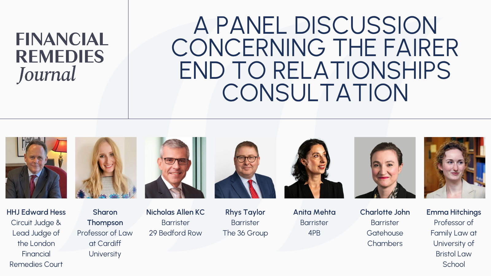 Watch - A panel discussion concerning the Fairer End to Relationships consultation