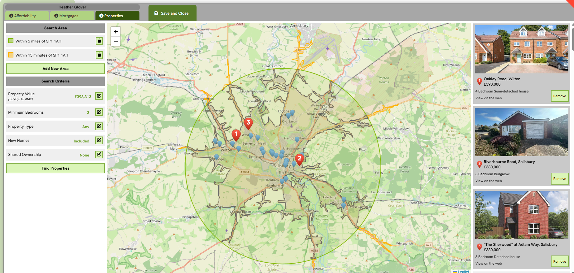 Property search function on Miris platform